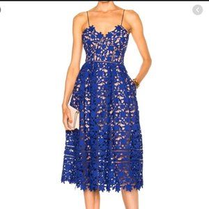 Self-Portrait new cobalt blue azaelea lace dress 6